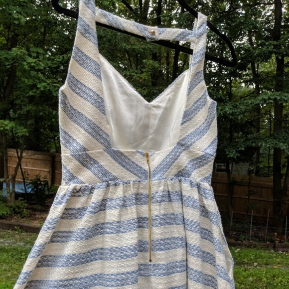 NWOT Line & Dot Blue and white striped dress Sz S - Picture 6 of 8